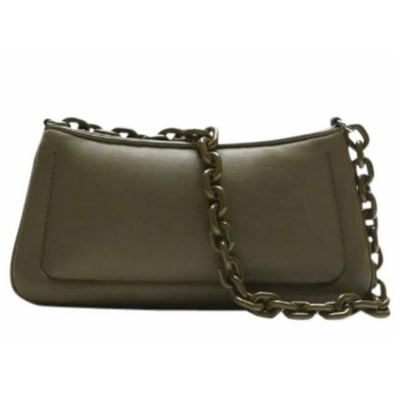 Zara Olive Green Chain Mini Shoulder Bag 10x4x2 - Picture 1 of 8